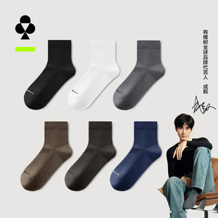 有棵树袜子男士秋冬季纯棉10A抗菌男款中筒袜吸汗防臭春秋款商务