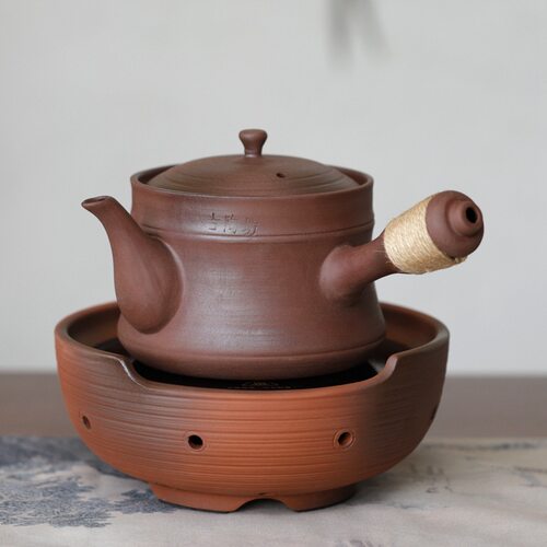 老岩泥煮茶壶大容量砂铫壶煮白茶普洱陶壶粗陶烧水壶电陶炉煮茶器