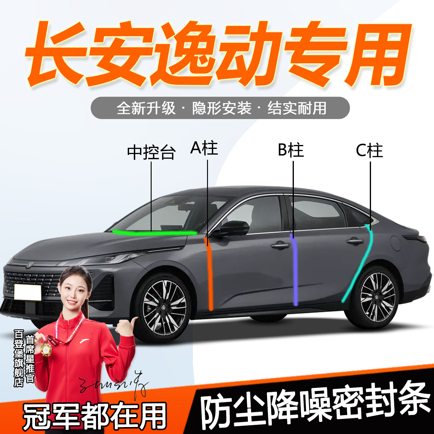 长安逸动plus/DT/ET/XT汽车门隔音密封条仪表台ABC柱防尘静音胶条