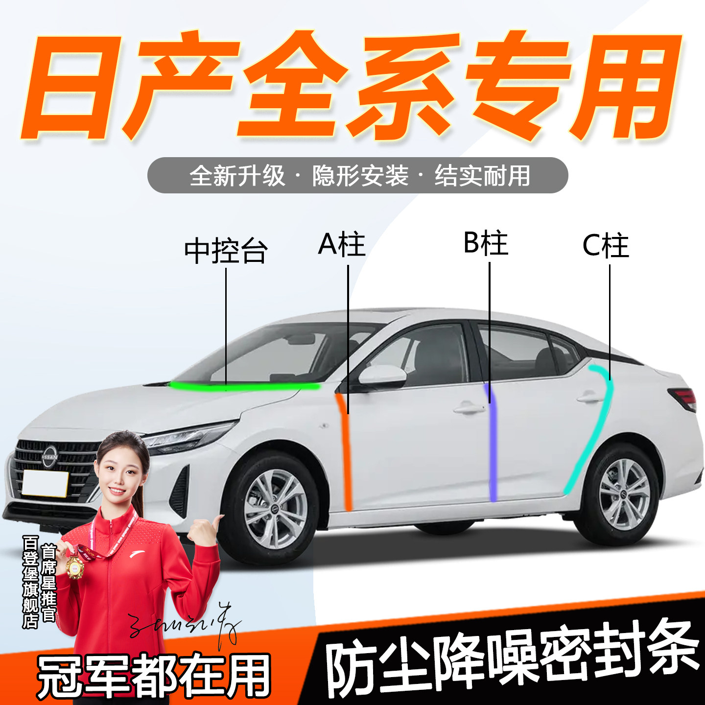 日产汽车门密封条轩逸经典天籁奇骏逍客骐达阳光ABC柱中控台胶条