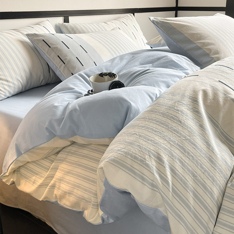 「次日达」加厚全棉提花被套单件150x200x230纯棉简约条纹被罩套,床上用品,床品套件/四件套/多件套,淘宝优惠券,粉丝福利购,淘宝优惠卷