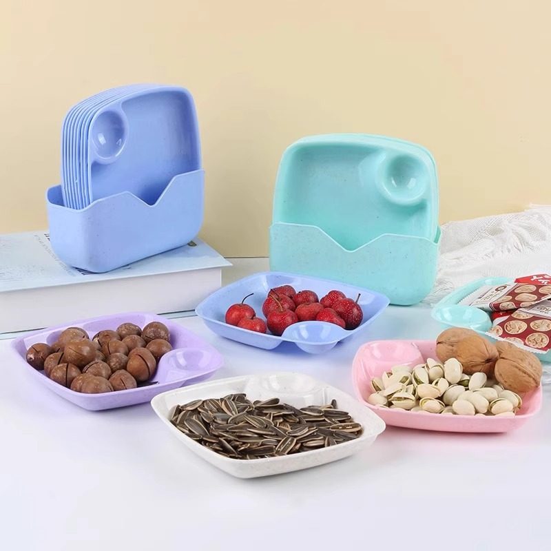 「次日达」24新款吐骨碟带蘸酱饺子盘家用餐桌骨头残渣收纳盘客厅,厨房/烹饪用具,配菜/备菜盘,淘宝优惠券,粉丝福利购,淘宝优惠卷