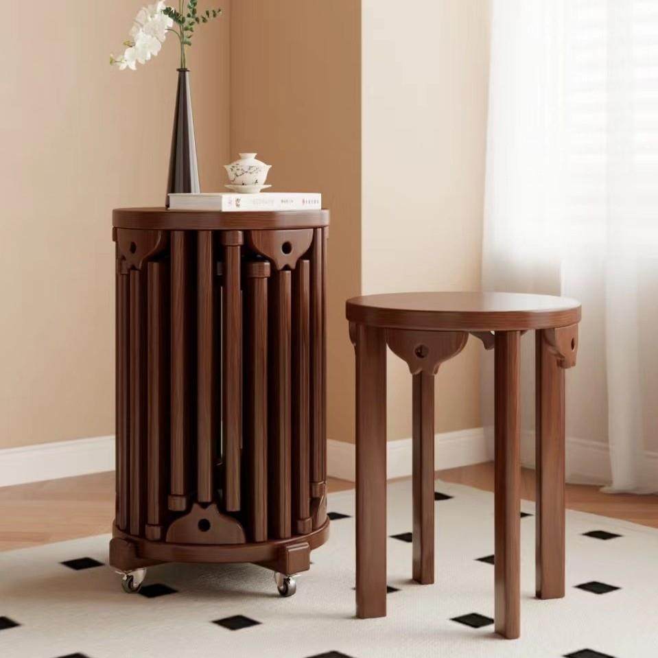 实木圆凳子茶几家用可叠放凳现代吃饭凳子餐桌凳原木新中式叠叠乐,住宅家具,矮凳,淘宝优惠券,粉丝福利购,淘宝优惠卷