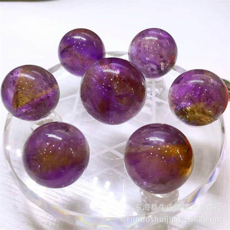 沁佩水晶 紫黄晶七星阵摆件福气纳福扬正气助财气款灵石