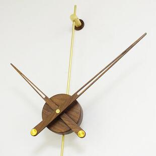 客厅现代创意极简西班牙挂钟黑胡桃木超大指针静音吊坠型时钟