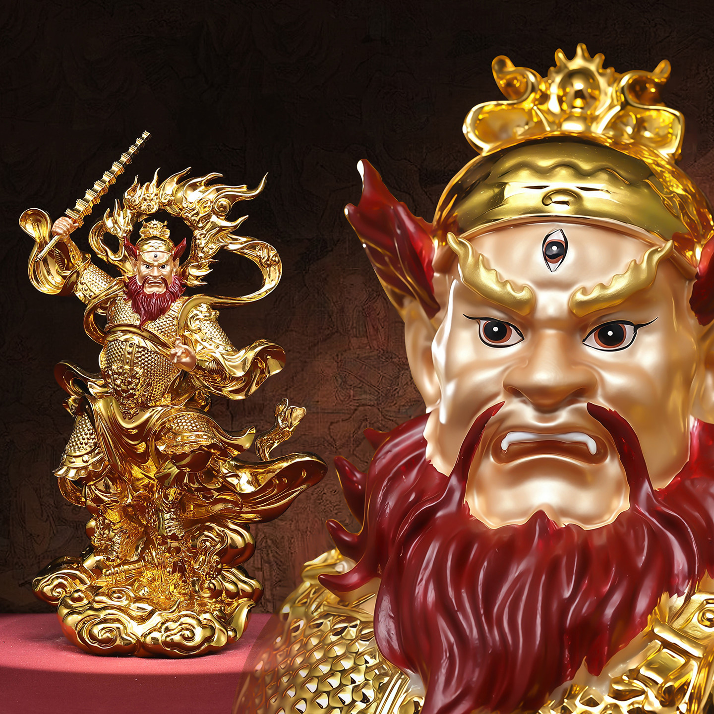 台湾贴金王灵官神像先天首将赤心护道三五火车王天君威灵显化天尊