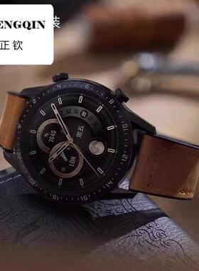 适用华为gt5表带GT4磁吸watch4pro手表gt5pro透气疯马纹watchgt4