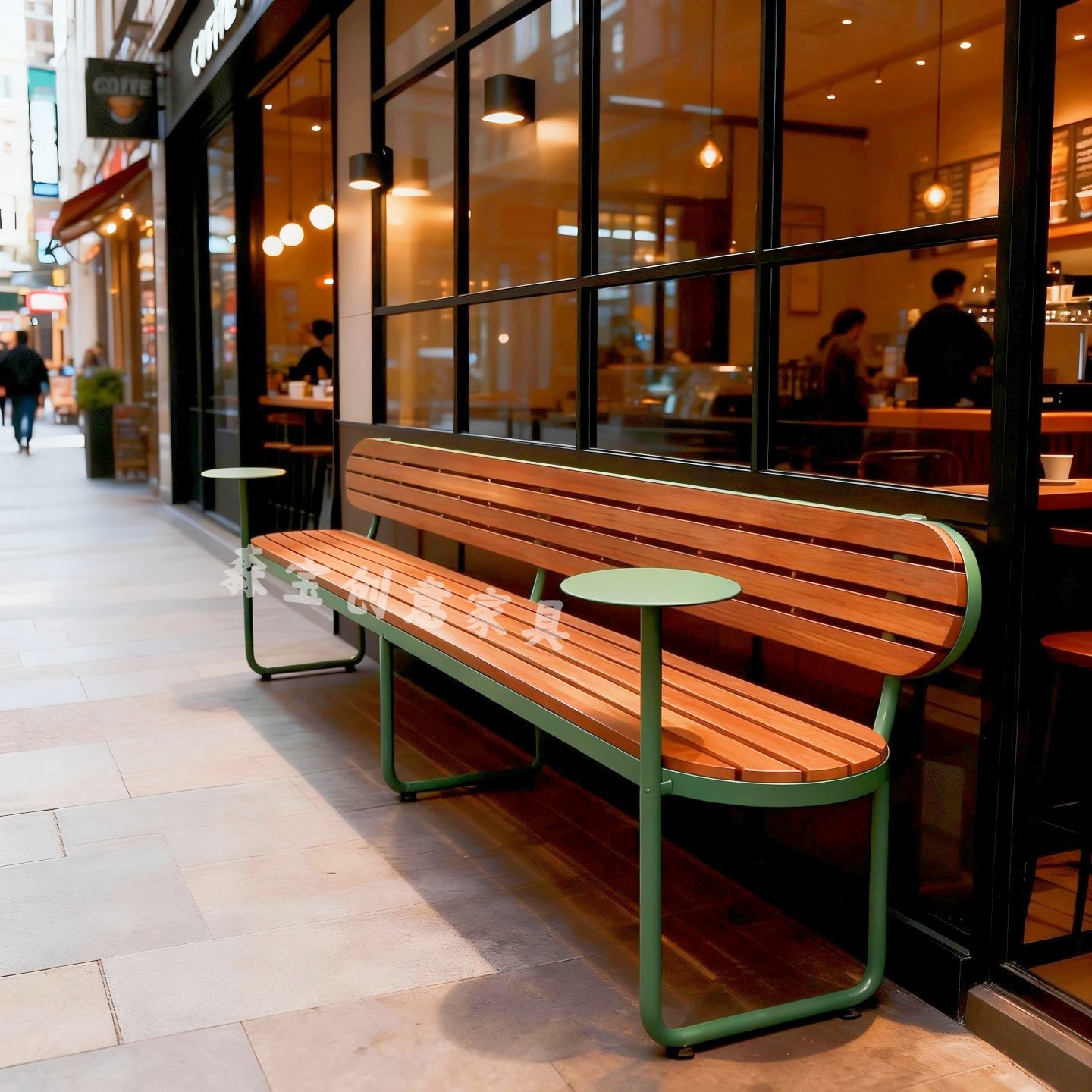 设计师户外民宿庭院广场公园靠背长椅奶茶店咖啡店网红长凳可定制,住宅家具,公园椅,淘宝优惠券,粉丝福利购,淘宝优惠卷