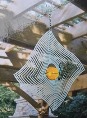 不锈钢镜面拉丝铁皮吊饰风转居家花园装饰品铁艺旋转风铃喷漆挂饰