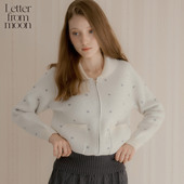 女式 Letter 上衣外套 25年冬季 新款 from moon混纺波点针织拉链开衫