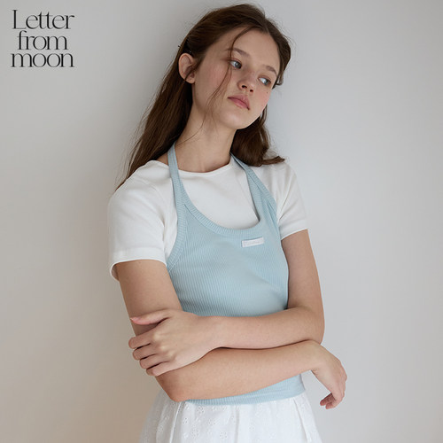 LETTER FROM MOON2026夏季新款挂脖女士吊带背心简约百搭女上衣