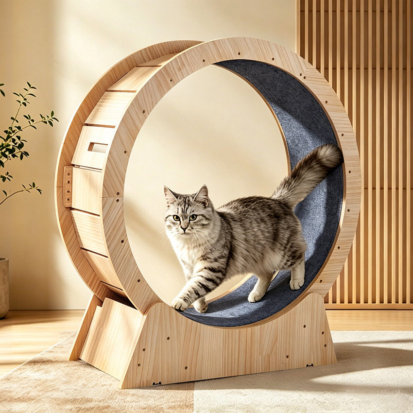 猫咪跑步机大滚轮玩具宠物运动健身猫玩具多层板猫跑轮