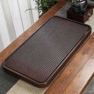 整块竹制茶盘带排水一体功夫茶具托盘茶台茶海茶托盘工艺新中式