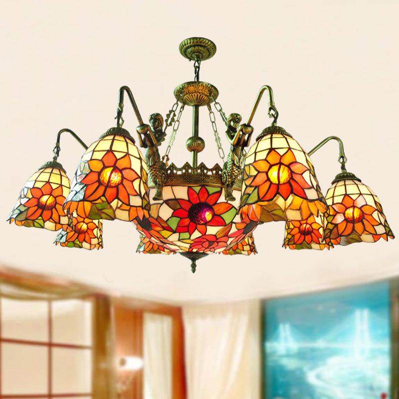 吊灯地中海客厅灯田园家用饭厅餐厅多头大气led时尚个性灯罩灯具,家装灯饰光源,智能吊灯,淘宝优惠券,粉丝福利购,淘宝优惠卷