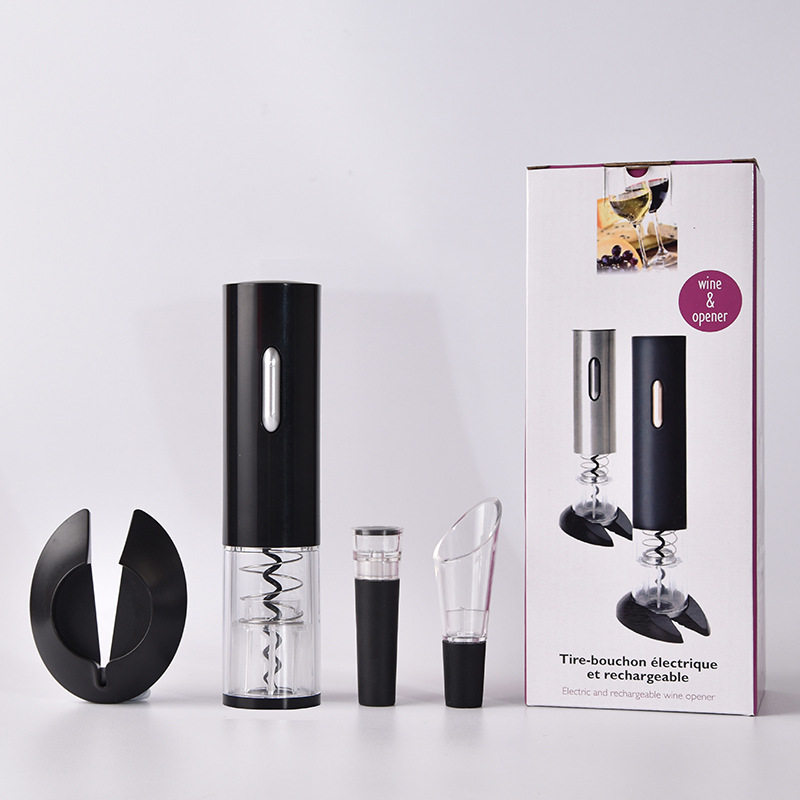 厂家直销创意红酒电动开瓶器自动红酒开瓶器葡萄酒酒具套装带灯