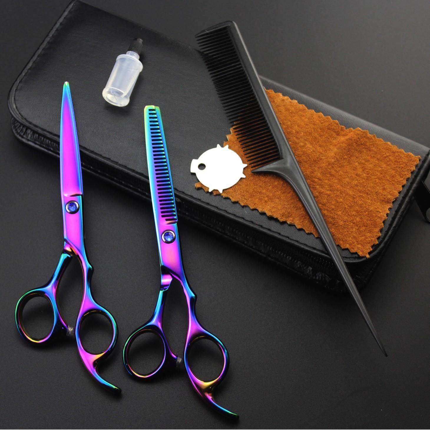 6.0寸彩色 美发剪 套装（平剪+牙剪+包+保养油+调节片梳子）SXLC,五金/工具,其他剪,淘宝优惠券,粉丝福利购,淘宝优惠卷