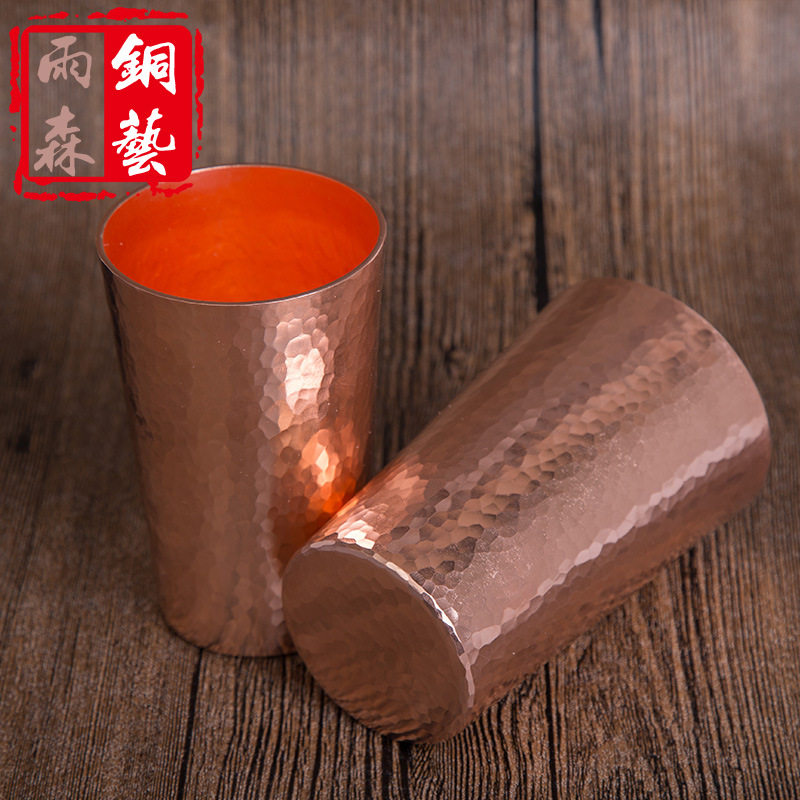 纯铜杯子铜杯 啤酒铜杯 手工个性铜杯啤酒铜杯接咖啡粉加厚铜杯