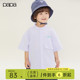 衬衣休闲百搭 纯色抗皱中开扣短袖 papa爬爬夏季 儿童衬衫