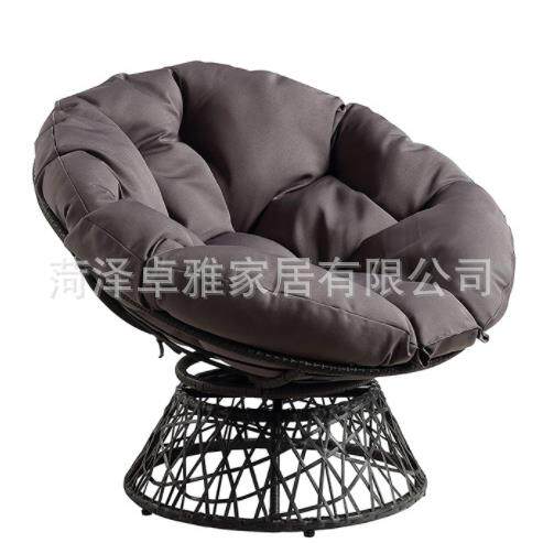 户外藤编沙发椅花园转椅慵懒阳台藤椅沙发躺椅旋转舒适仿藤