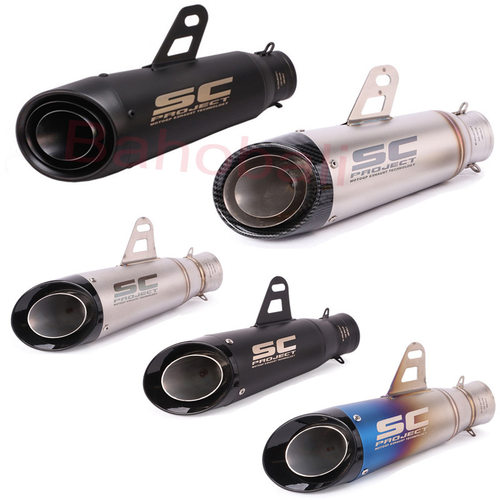 摩托车改装消声器SC排气管 不锈钢排气大排量炸街R3 MT07 S1000RR