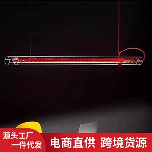 个性设计师工作室吊灯一字创意餐厅咖啡厅包豪斯工业风极简玻璃灯