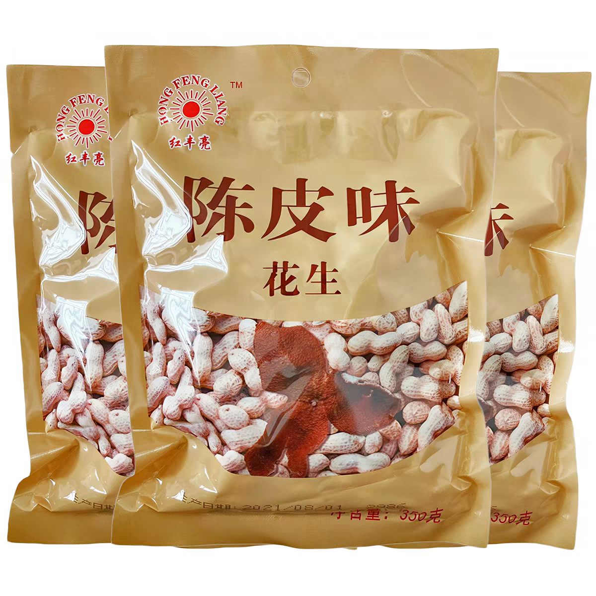 红丰亮鹤山陈皮香脆花生350g袋装图片