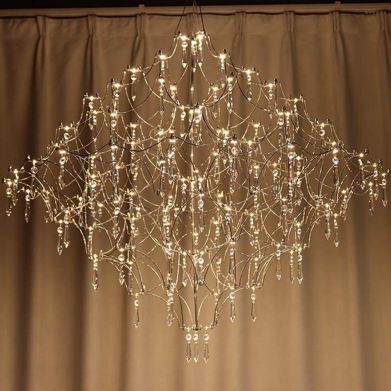 别墅楼梯间复式客厅楼梯间光立方水晶吊灯个性萤火虫样板房展厅灯,家装灯饰光源,智能吊灯,淘宝优惠券,粉丝福利购,淘宝优惠卷