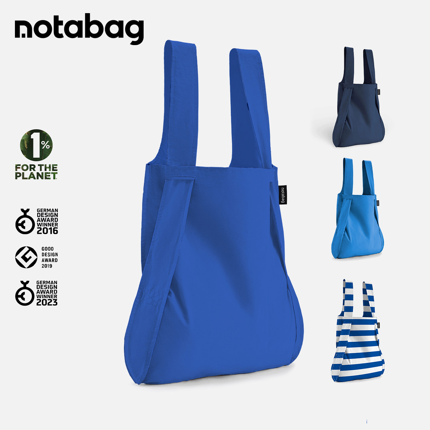 notabag德国手提&双肩两用包皇室蓝Original环保袋购物袋双肩包新