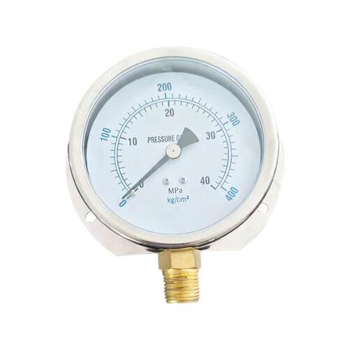 不锈钢压力表径向带后边立装304船用YB100H40MPa400kg1/2PT厂