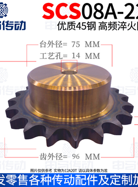 盛天链轮SCS链轮加工成品 SCS4分08A22齿 高精度耐磨损 申马传动