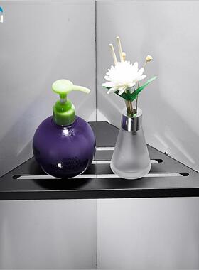 黑色浴室三角置物架不锈钢酒店卫生间壁挂沐浴洗发露架厨房收纳架