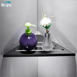 黑色浴室三角置物架不锈钢酒店卫生间壁挂沐浴洗发露架厨房收纳架