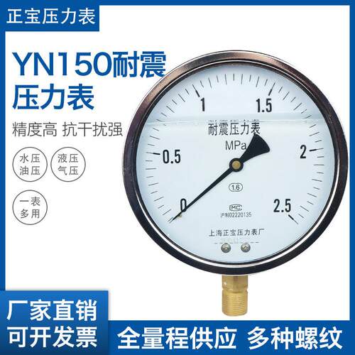 YN150耐震压力表0-160mpa