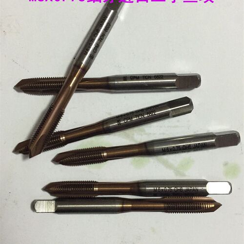 M6X0.75细牙丝攻 进口二手螺尖先端机用丝攻镀紫钛不锈钢专用丝锥