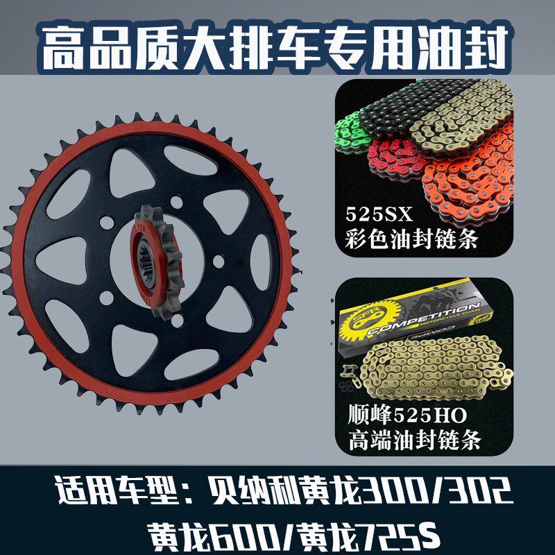 适用黄龙300/追600/350/幼狮500/302S改装静音牙盘链盘油封三件套