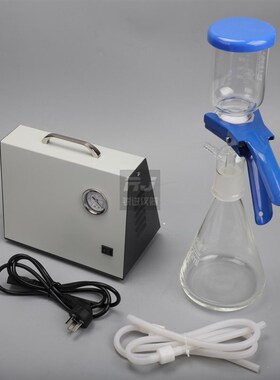 【齐威便携式无油隔膜真空泵实验室溶剂砂芯过滤器过滤抽滤装置