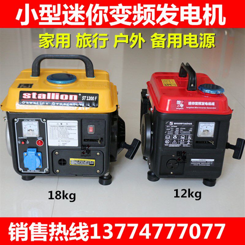 便携式汽油发电机家用1000W220单相伏小型迷你户外低静音车载变频