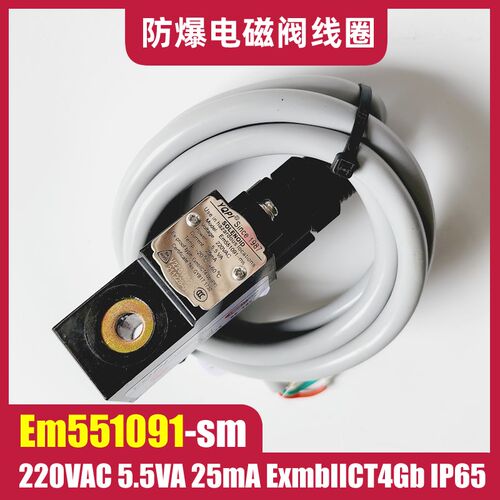 防爆气动电磁阀线圈电磁头Em551091-ms 220VAC 5.5VA ExmbIICT4