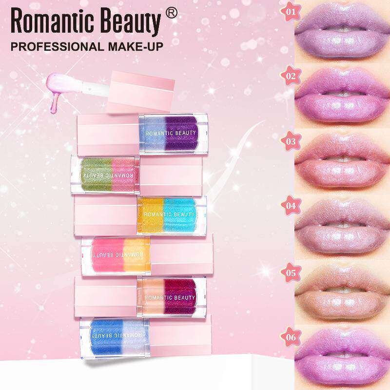 Dual Color Shimmer Lip Gloss 双色珠光微闪唇釉 易上色持久口红