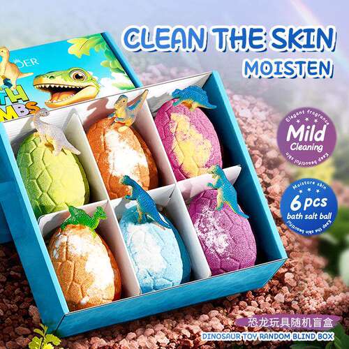 Dinosaur Egg Bath Bombs 恐龙蛋浴盐球 6件套｜香氛清洁泡澡用品