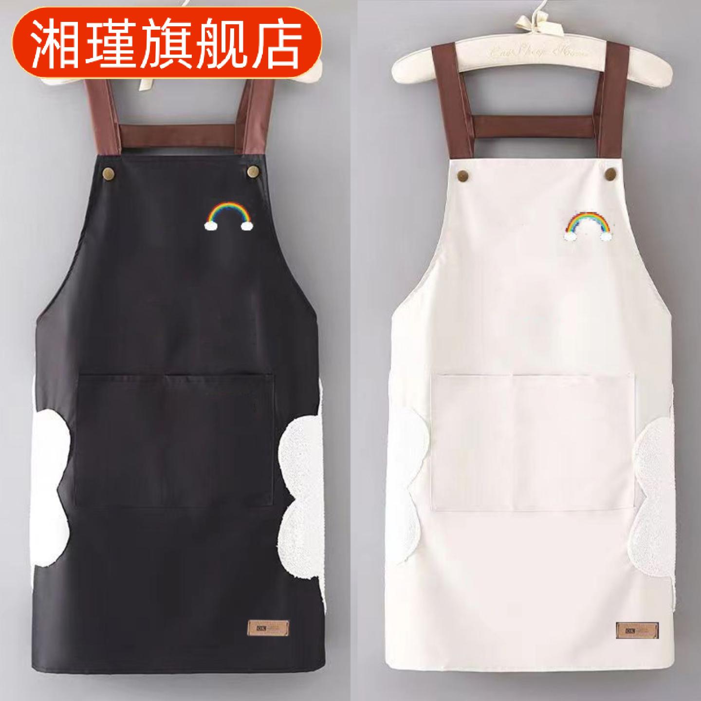 厨房做饭防水围裙可爱个性创意围腰女袖家用防油成人工作服可定