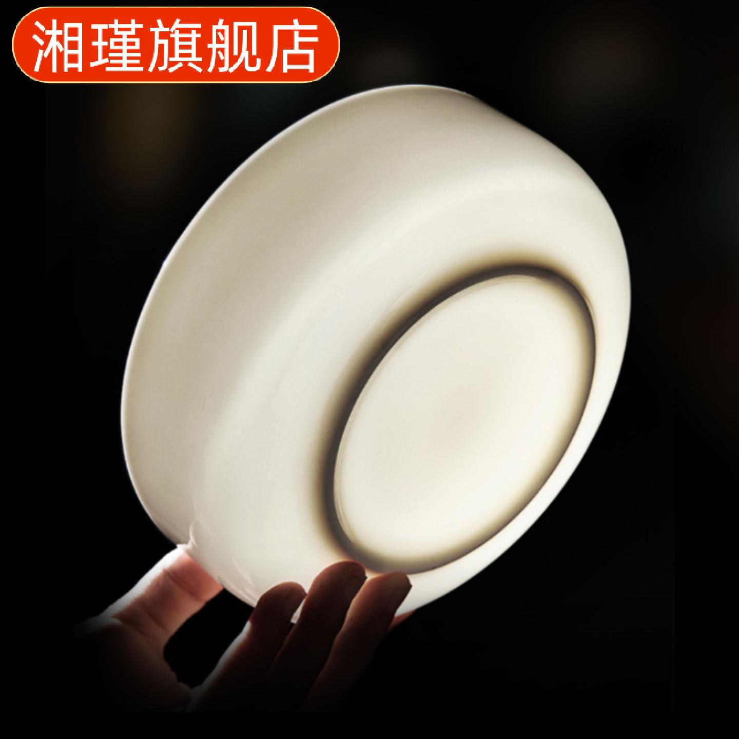 釉下彩纯白骨瓷深盘家用蒸烤两用