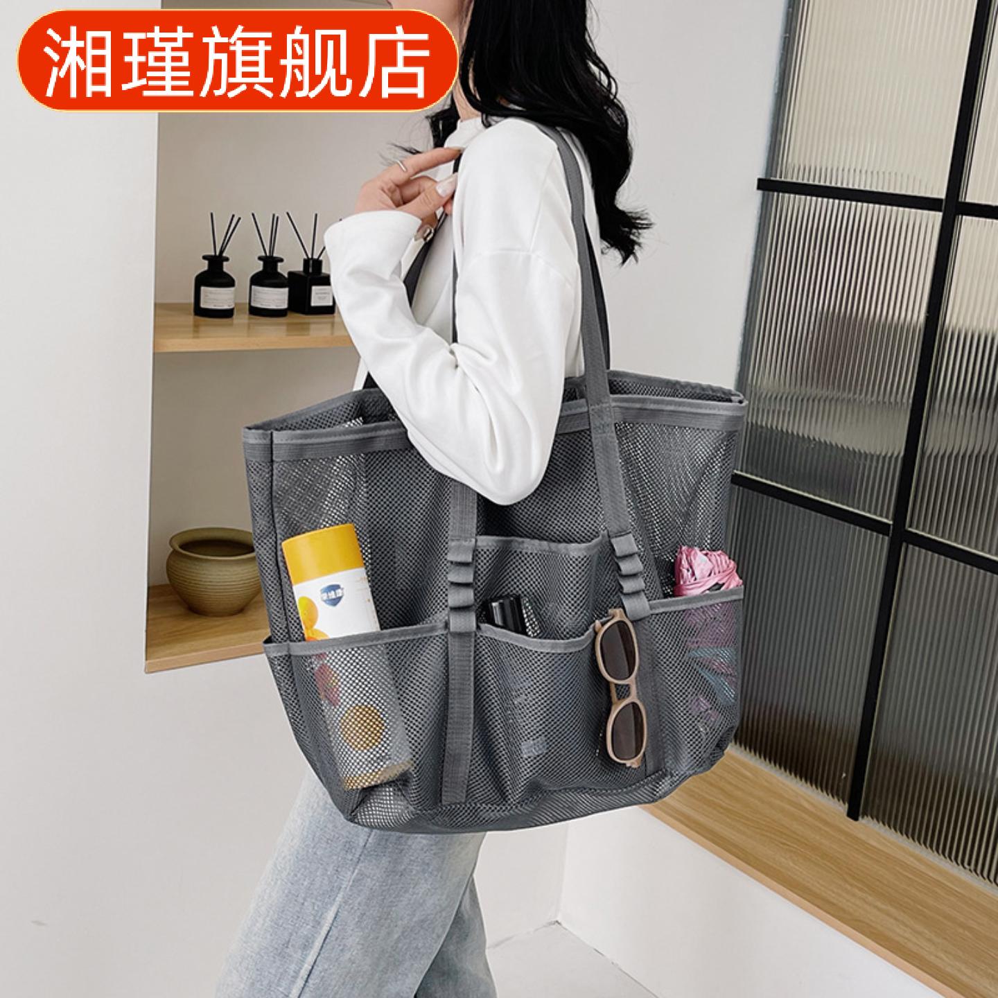 外贸大容量网兜购物袋女收纳健身