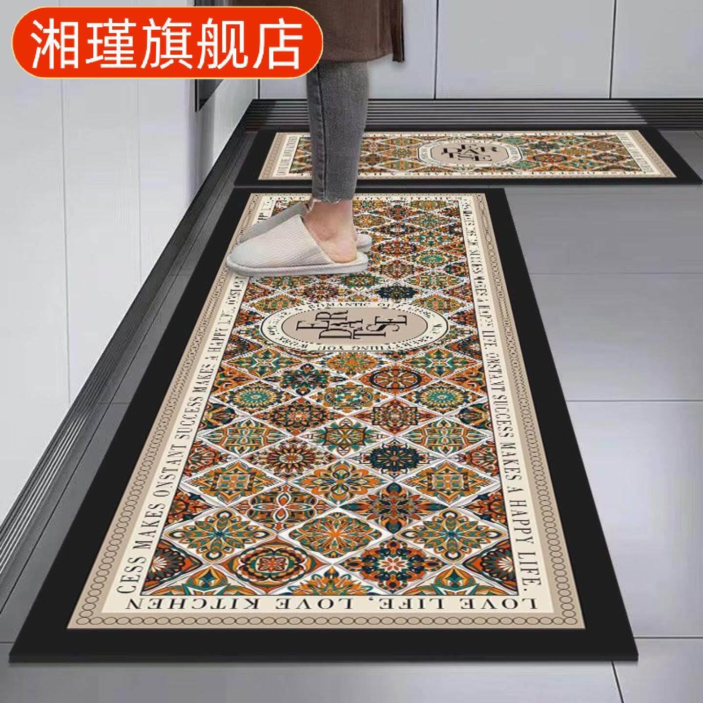 厨房地垫简约吸水吸油脚垫家用餐厅门口耐磨防滑硅藻泥地垫易打理