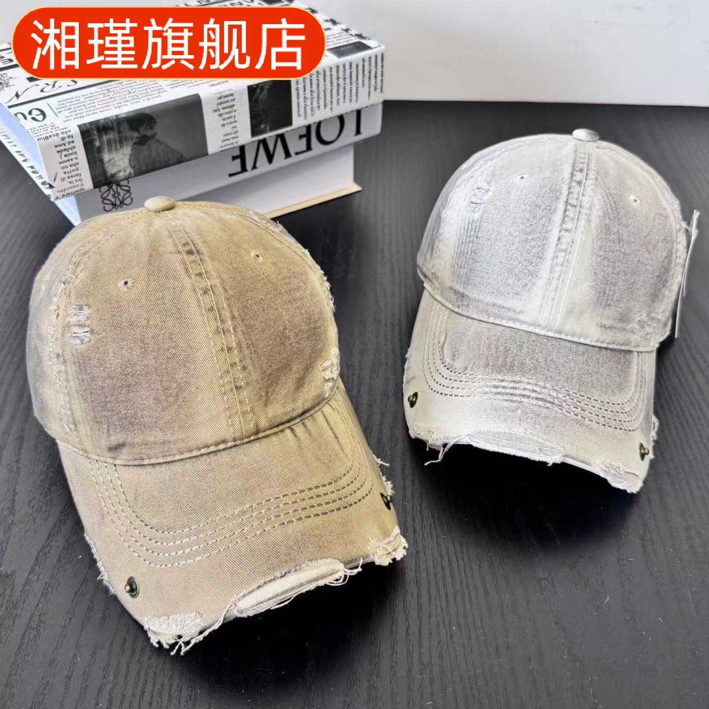 美式粉色宽檐显脸小鸭舌帽女加大
