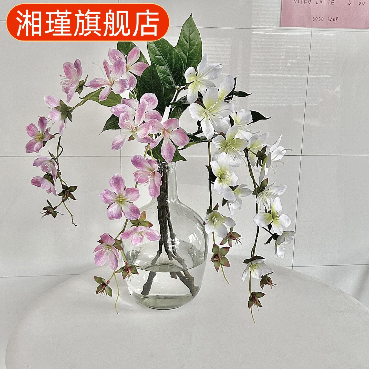 仿真垂丝茉莉海棠假花高端客厅图片