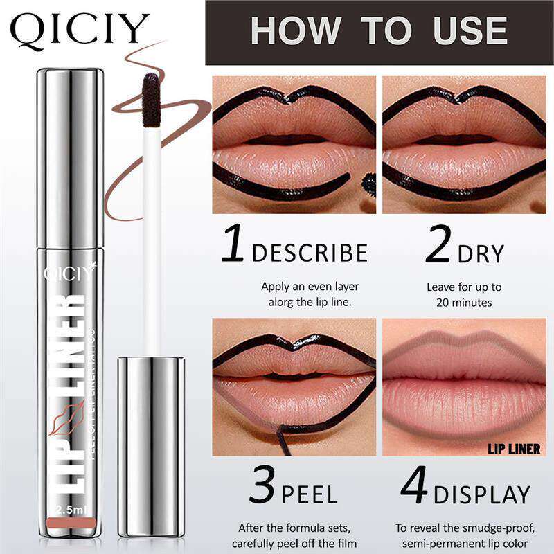 Peel-off Lip Liner Vivid Color Lip Gloss 四色唇笔 持色唇釉