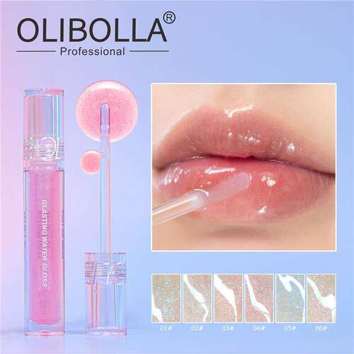 6 Colors Shimmer Lip Gloss 6 色水光爆闪 滋润保湿不沾杯