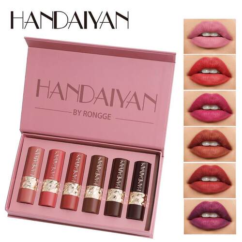 六支哑光 Lipstick Set 欧美持久防水易上色口红唇膏套盒