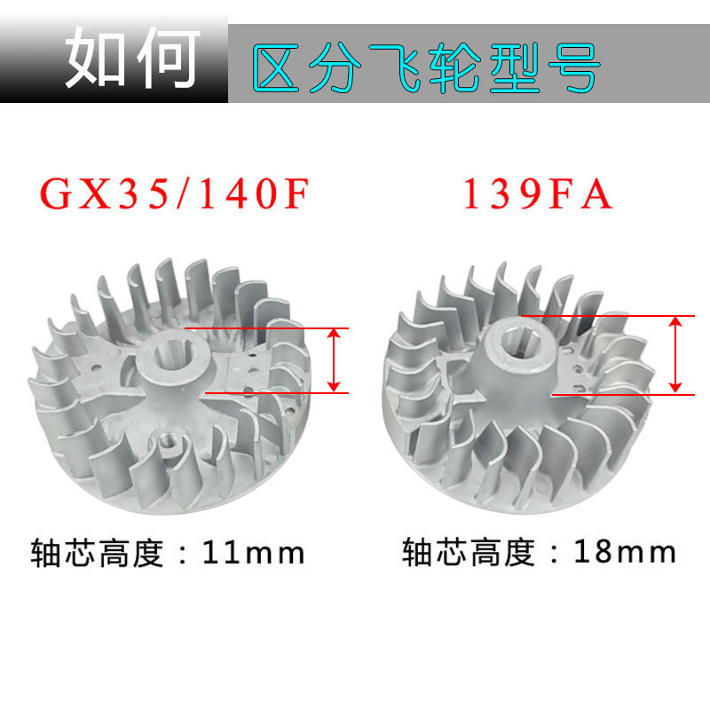 139F割草机飞轮GX35四冲程汽油机配件140F割灌机打草机磁电机风叶